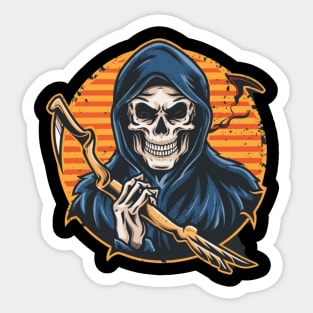 Grim Reaper Tattoo - Embrace the Shadows with Death's Embrace Ink Sticker